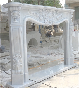 Hunan White Marble Fireplace,Carved Marble Fireplace,Cheap Fireplaces Cover Insert Surround