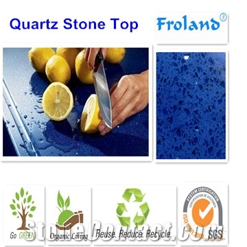 Blue Color Quartz Stone for Kitchen Counter Top
