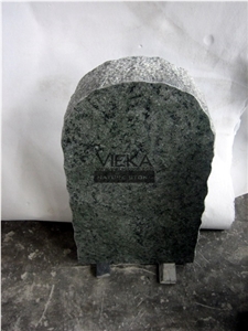 Olive Green Granite Tombstone & Monument,Memorials, German Style Vert Olive,Verde Olive,Verde Maritaca-Oliva,Namaqualand Green Polished Two Sides Headstone