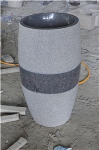 China Black Dark Gray G370 Granite Wash Basins