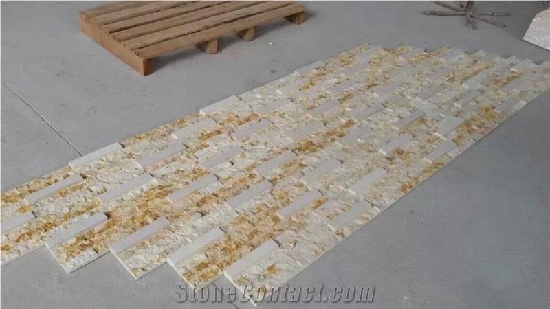 Golden Sand White Slate Culture Stone Z Shape