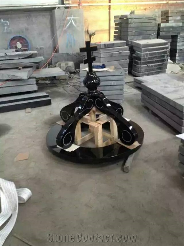 Hebei Black Granite Cross Tombstones