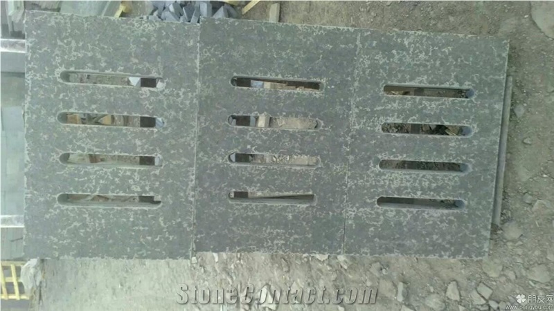 Hebei New G684 Black Basalt Pineapple Cube Stone