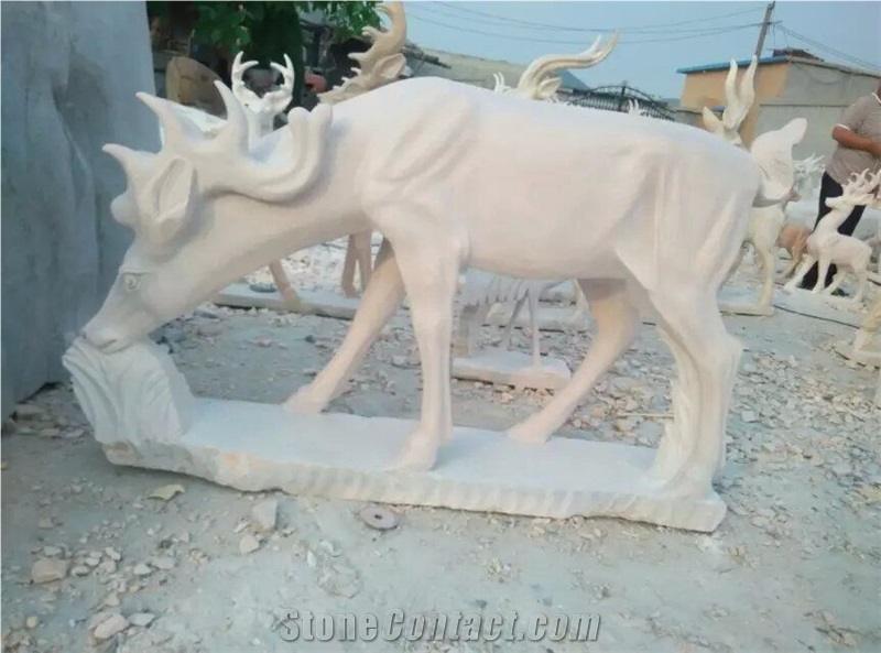 Marble Carving Reindeer Giraffe Milu Deer