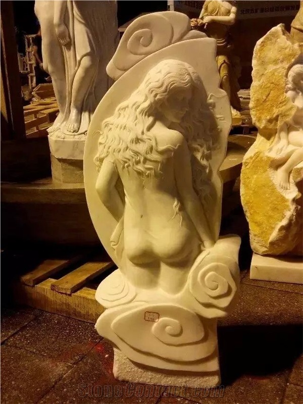Western Goddess White Marble Sculpture & Statue