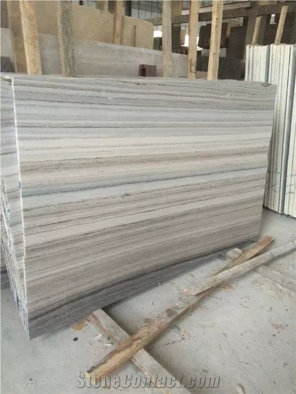 White Crystal Wooden Marble Slabs Tiles