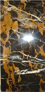 Gold Vein Marble Slabs & Tiles for Interior Flooring, Black & Gold Marble Tiles & Slabs
