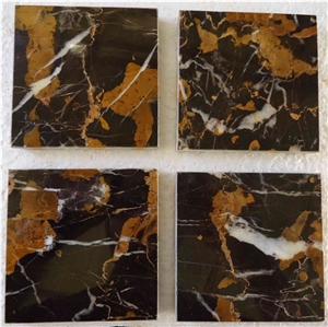 High Quality Black and Gold Also Known as Pakistani Portoro Marble Tiles