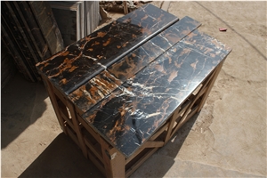 Pakistani Portoro Marble Tiles Available in Stock in Wide Size Range, Black Gold Marble Tiles - Smb Marble