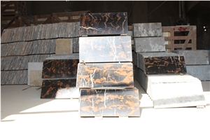 Pakistani Portoro Marble Tiles Available in Stock in Wide Size Range, Black Gold Marble Tiles - Smb Marble