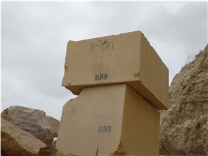 Yellow Raw Sandstone Blocks at Very Reasonable Rates - Smb Marble, Pakistan Yellow Sandstone