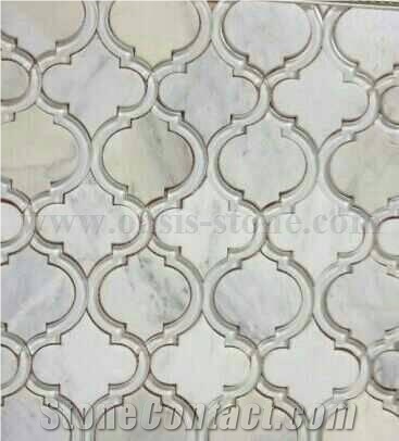 Carrara White Mosaic,Basketweave Mosaic