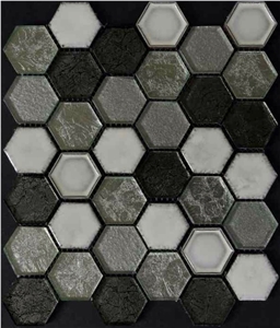 Kj1601, Black Marble Mosaic