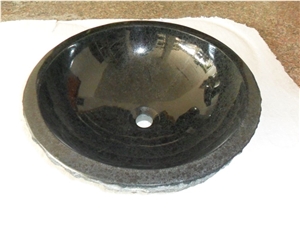 Fargo Black Basalt G684 Black Basalt Bathroom Sinks,Black Basalt Polished Wash Basins, Round Wash Bowls