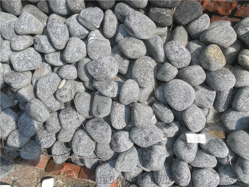 Fargo Black Granite Pebble Stone, Black Granite Mechanism Pebble Stones, Snow in Black Granite Pebble & Gravel