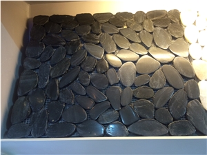 Fargo Black Pebble Sliced Mosaic,Black Polished Chipped Mosaic Patterns