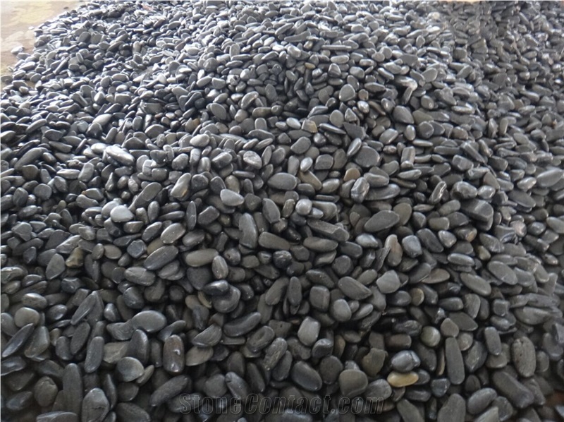 Fargo Black Pebble Stones, Polished Pebble Stone, Black River Stone/Pebble Stone for Walkway/Driveway & Garden Paving