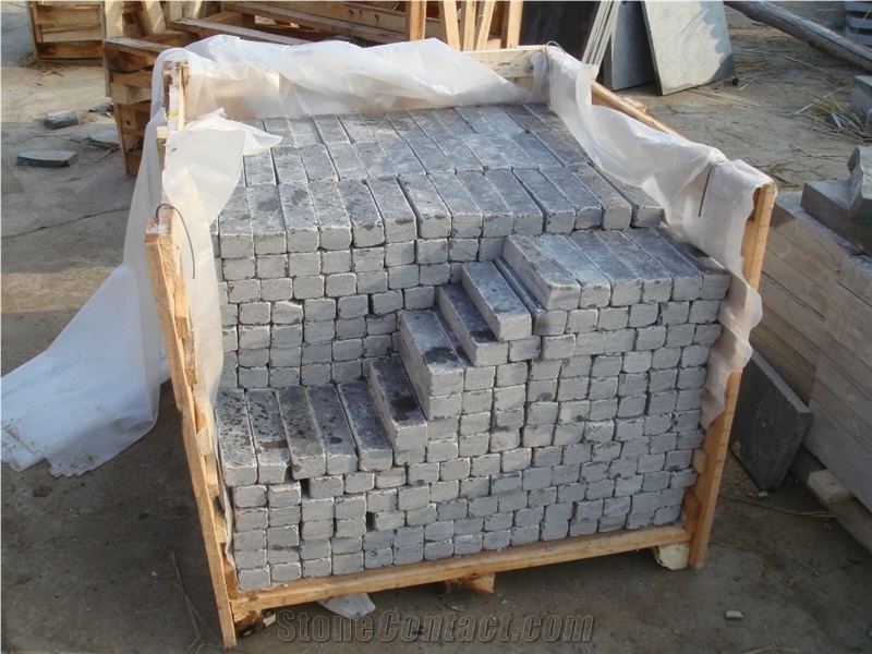 Fargo China Blue Limestone Tiles, Asia Blue Stone 20*5*5cm Tumbled Outside Floor Tiles