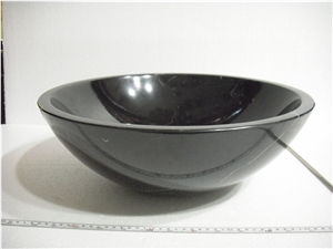 Fargo Chinese Black Negro Marquina Marble Round Sink/Wash Basin/ Wash Bowl/ Kitchen Bathroom Sink