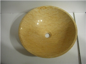 Fargo Egypt Beige Color Silvia Marble,Golden Cream Flower Marble,Royal Cream Marble High Polished Rounded Wash Bowl