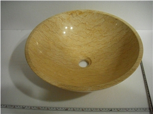 Fargo Egypt Beige Color Silvia Marble,Golden Cream Flower Marble,Royal Cream Marble High Polished Rounded Wash Bowl