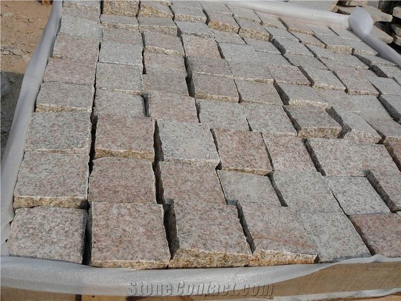Fargo Flamed Paving Setts/Cubes/Cobble Stone, G682/Yellow Granite Flamed Pavers for Exterior Road/Courtyard/Garden Stepping/Driveway Flooring