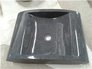Fargo G654 China Impala Wash Basins for Bathroom/Kitchen,Padang Dark Rectangle Sinks,Sesame Black Polished Basins