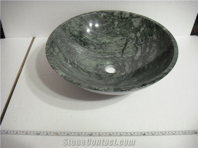 Fargo Guatemala Verde,Indian Green Marble High Polished Wash Bowls