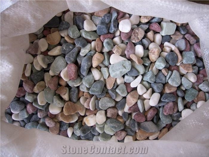 Fargo Multi-Color Tumbled Gravels, Multi-Color Small Pebble Stones