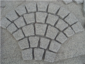 Fargo Natural Paving Stone on Fan Mesh, Chinese Grey Granite,Gg603 Granite Exterior Paving Pattern Pavers for Courtyard/Driveway/Garden Stepping/Walkway