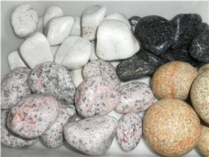 Fargo Pink Granite Pebbles,Pink Granite Mechanism Tumbled Stones for Garden Road/Walkway