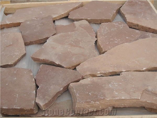 Fargo Red Sandstone Flagstone, Natural Red Random Flagstone, Irregular Sandstone Flagstone for Garden Road Paving/Walkway Paver/Courtyard/Patio