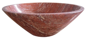 Fargo Tea Rosa Marble Round Wash Sink, Murseller Red Marble Wash Bowl for Kitchen/Bathroom, Polished Red Marble Wash Basin