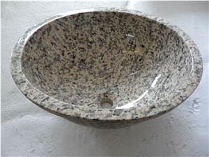 Fargo Tiger Skin Granite Kitchen/Bathroom Sinks,High Polished Round Wash Bowls, Natural Stone Wash Basins