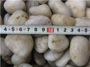 Fargo White River Stone, Honed White Pebble Stones for Driveway/Walkway Paving, Natural Pebble Stones for Garden Road