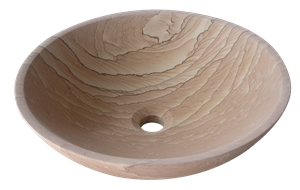 Fargo Yellow Sandstone Honed Wash Bowls, Sandstone Round Wash Basins
