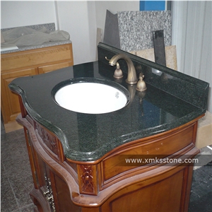 Green Gold Sand Granite Bathroom Vanity Top, Custom Vanity Tops