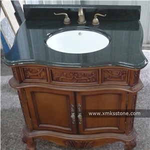 Green Gold Sand Granite Bathroom Vanity Top, Custom Vanity Tops