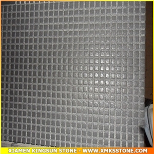 Groove Antique Surface ​Hainan Black Basalt Tiles, Cut to Size