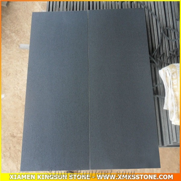 Honed Hainan Black Basalt Granite Tiles, Cut to Size