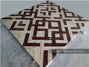 Strip Polished Water-Jet Marble Inlay for Floor