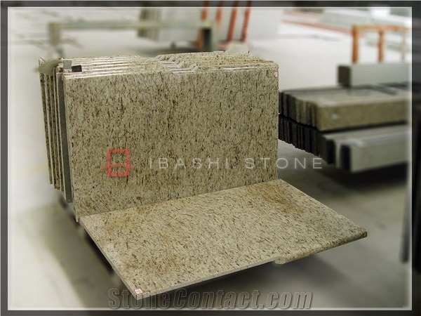 Giallo Oranmental Granite Prefabricated Kitchen Countertop