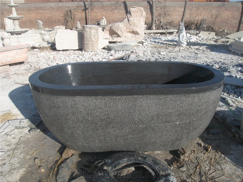 Black Limestone Bath Tub