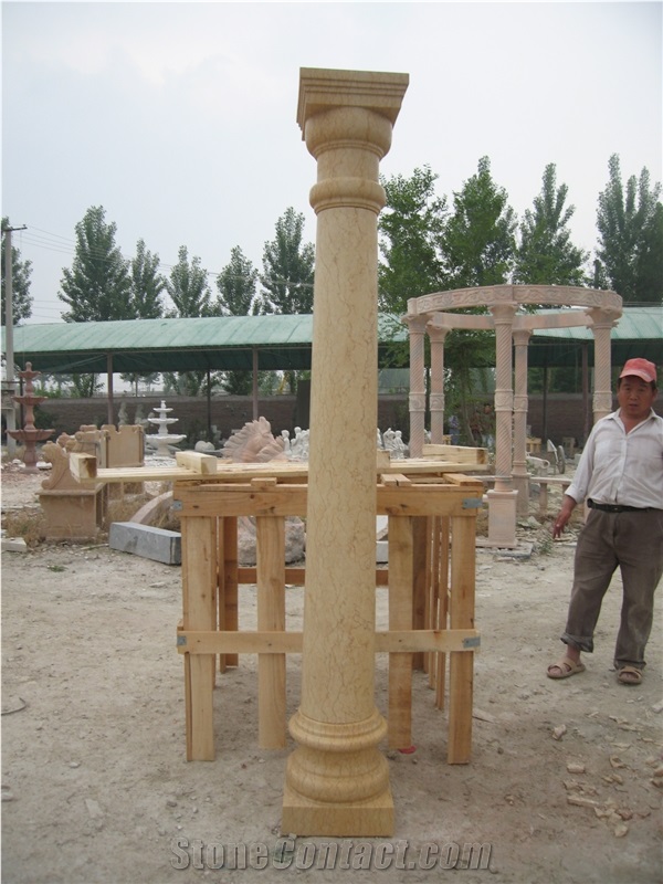 China Beige Marble Solid Column