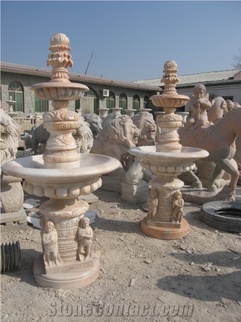Hand Carved Green Marble Fountain