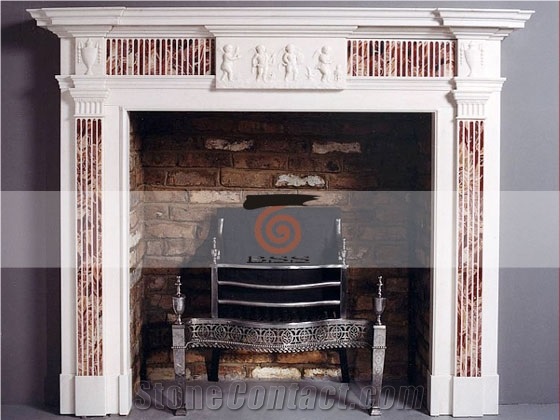 Hand Carved Marble Fireplace Mantel