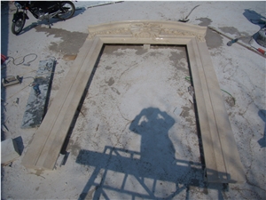 Hand Carved Travertine Door Surround, Beige Travertine Door Surround