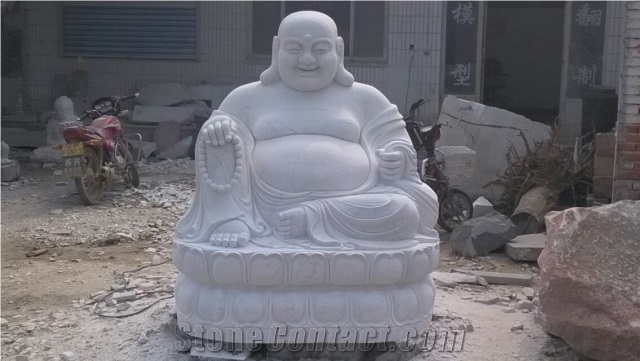 Hand Carved White Marble Buddha Statue, White Marble Statues