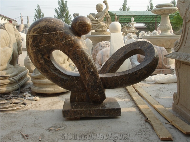 Machine Made Marble Abstract Statue Sculpture