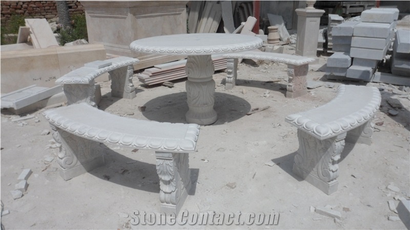 Pink Marble Table & Bench,China Pink Marble